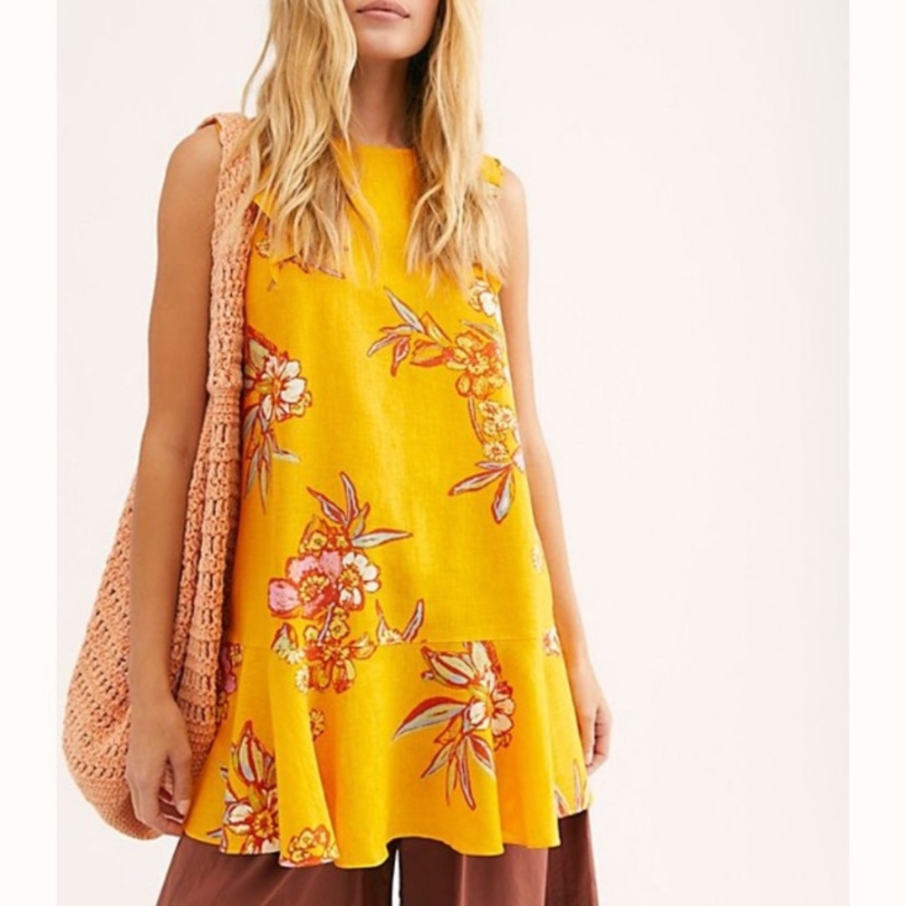 NWT Free People Summer In Tulum Linen Blend Tunic - Picture 2 of 4
